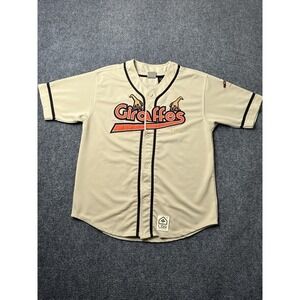 Mens Baseball LRG Giraffes Cream Button Jersey, Size L
